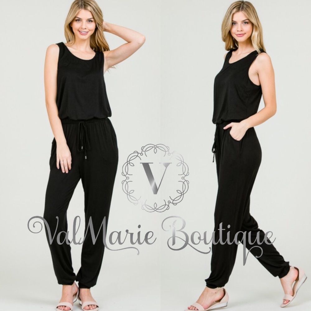 🙀ALMOST GONE! MAKE ME HAPPY black comfy jumpsuit